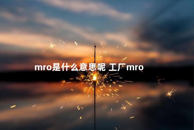 mro是什么意思呢 工厂mro